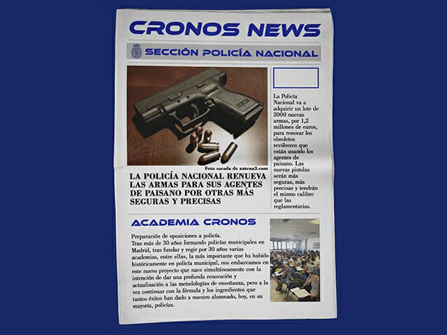 Noticias Cronos- Nuevas armas para agentes de paisano en Policía Nacional