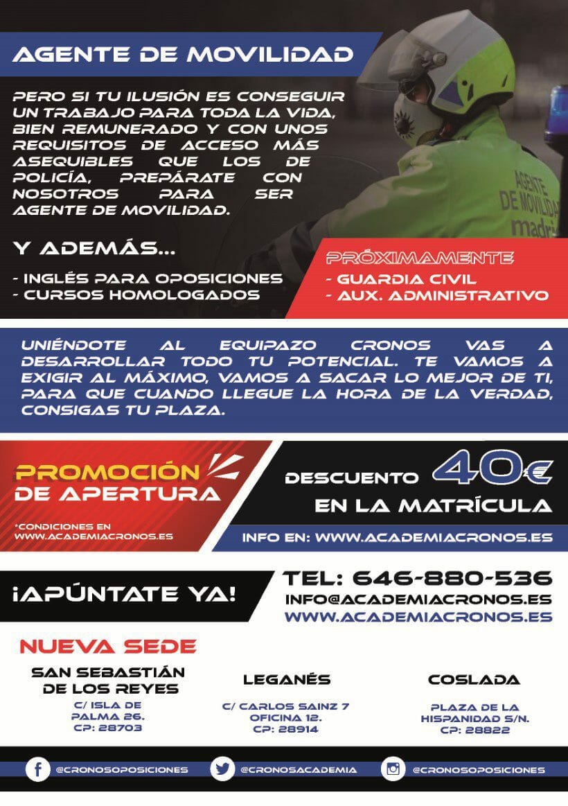 Promoción Cronos Nueva apertura septiembre 2021 2